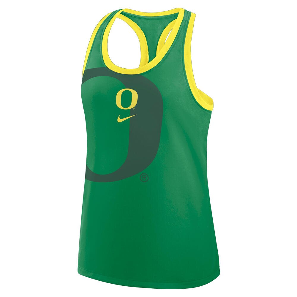 Classic Oregon O, Nike, Green, Sleeveless, Women, Shadow, Primetime, Racerback, Shirt, 897054